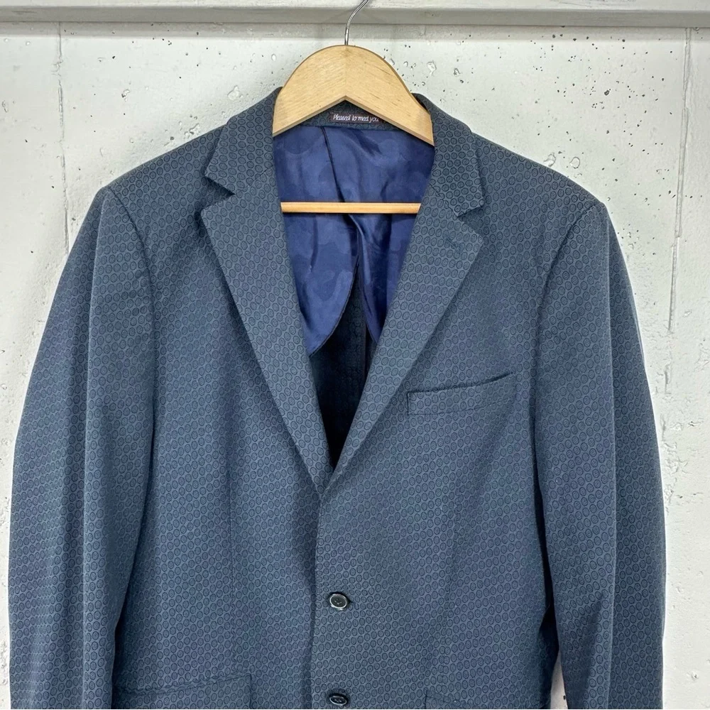 Scotch & Soda Men’s Size XL / 52 ( US 42 ) Navy Blue Print Blazer
